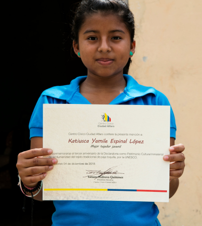 Katiusca won Best Young Weaver award