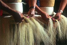 Mother and Daughter Weaving.