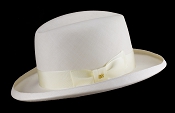 Homburg genuine Panama hat - light ribbon