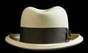 Homburg genuine Panama hat - brown ribbon